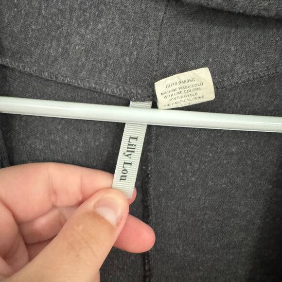 Lilly Lou Open Front Cardigan Sweater Gray Women's Size Large Spandex Blend - Picture 8 of 9